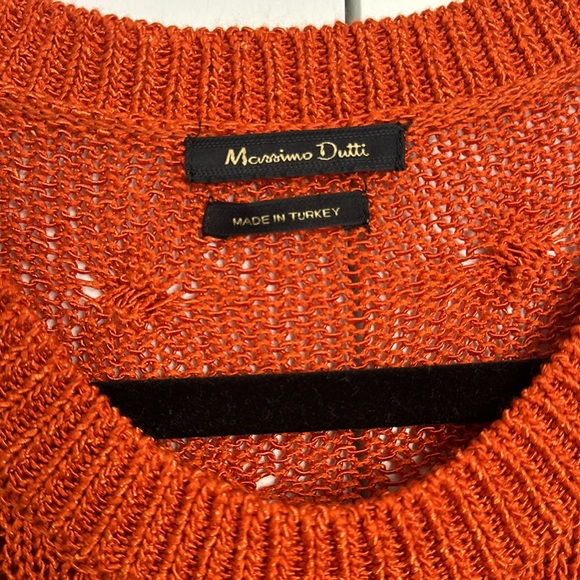 MASSIMO DUTTI orange knit sweater - Picture 3 of 7